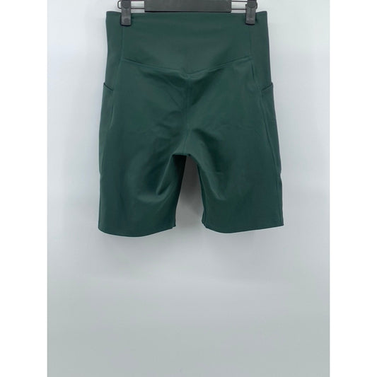 GIRLFRIEND COLLECTIVE Women's Emerald Green High-Rise Pull-On Biker Shorts SZ M