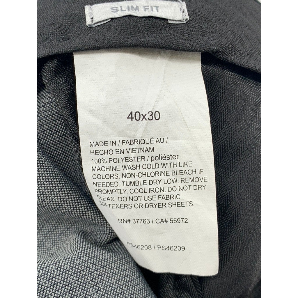 PERRY ELLIS PORTFOLIO Men's Gray Slim-Fit Pants SZ 40X30
