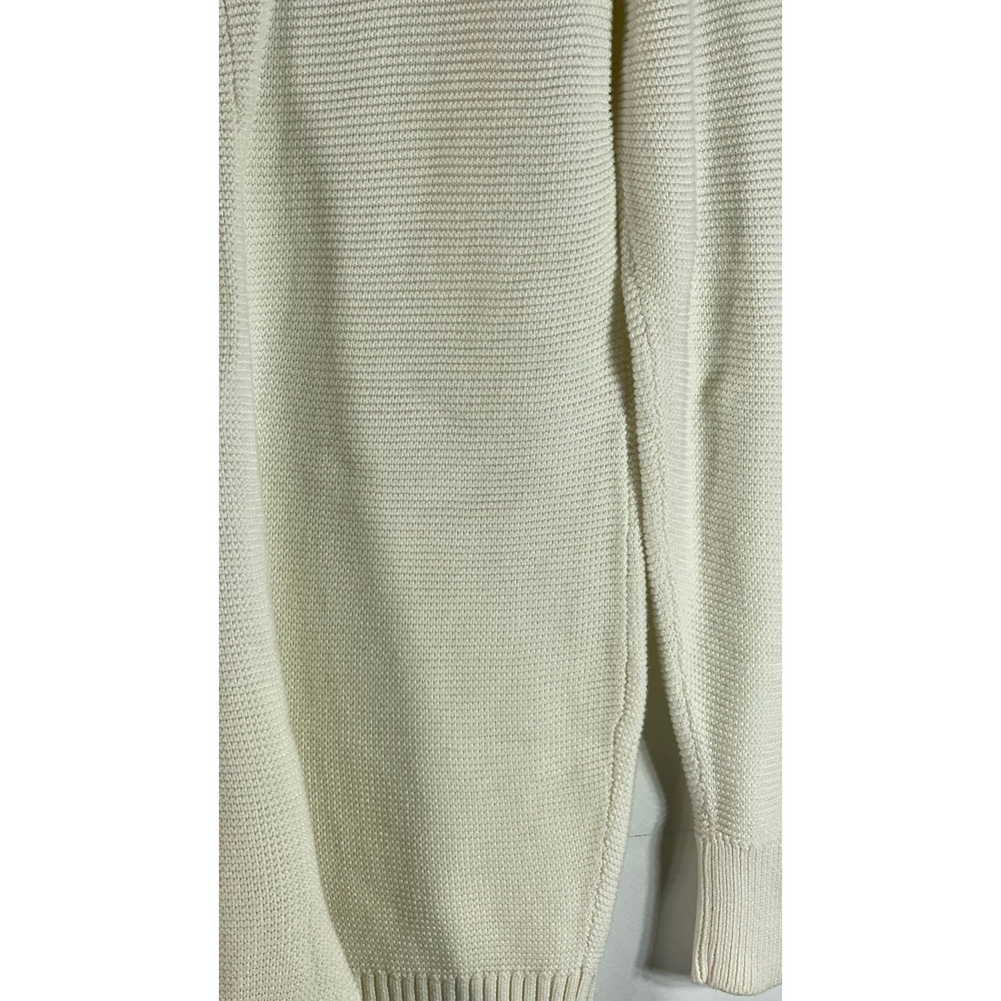 WEWOREWHAT Women's Beige Rib Knit Henley Long Sleeve Sweater Romper SZ S