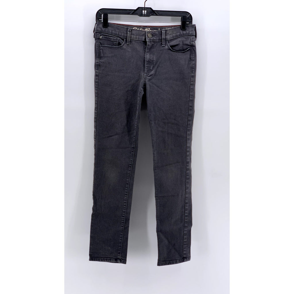 EDDIE BAUER Women's Gray Special Dyed Slim Straight Slightly Curvy Jeans SZ S 4