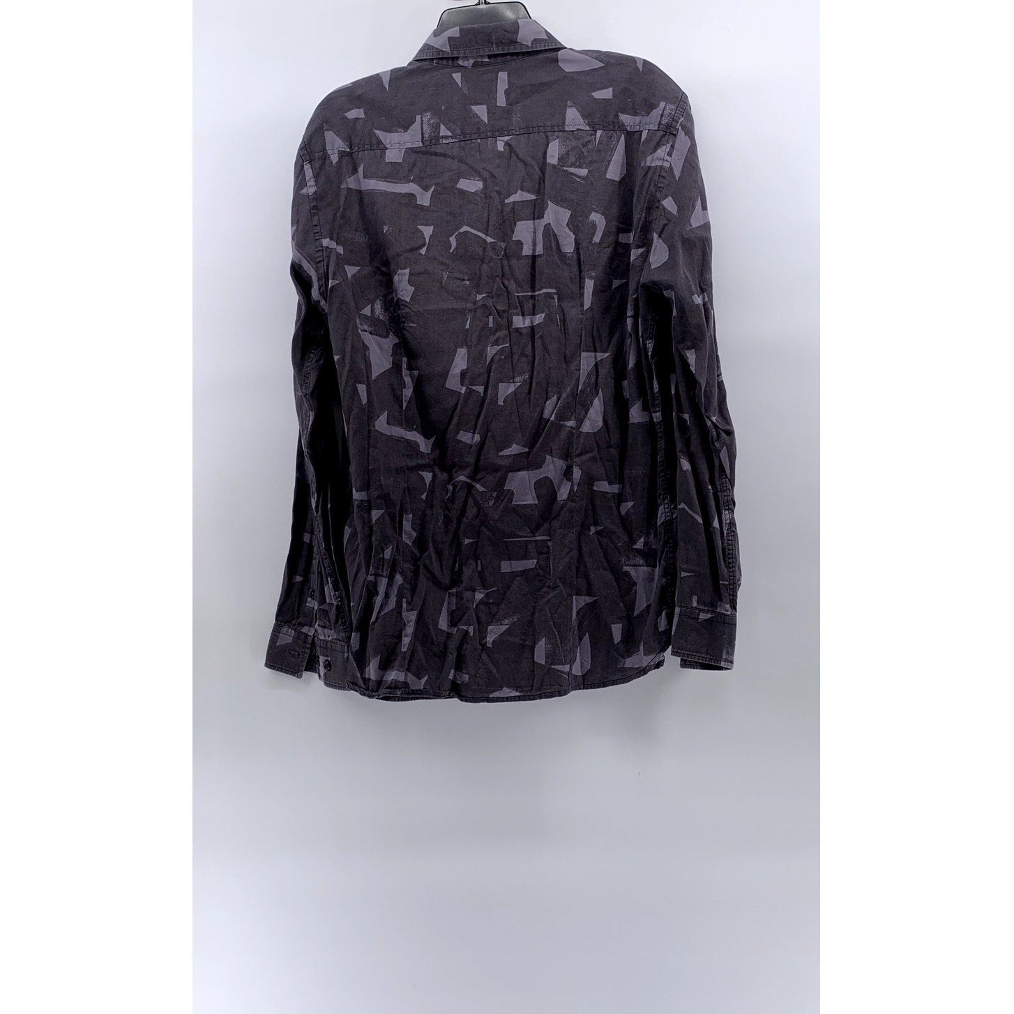 C31 ROTC Men's Gray Printed Regular-Fit Button-Up Long Sleeve Shirt SZ 42(L)