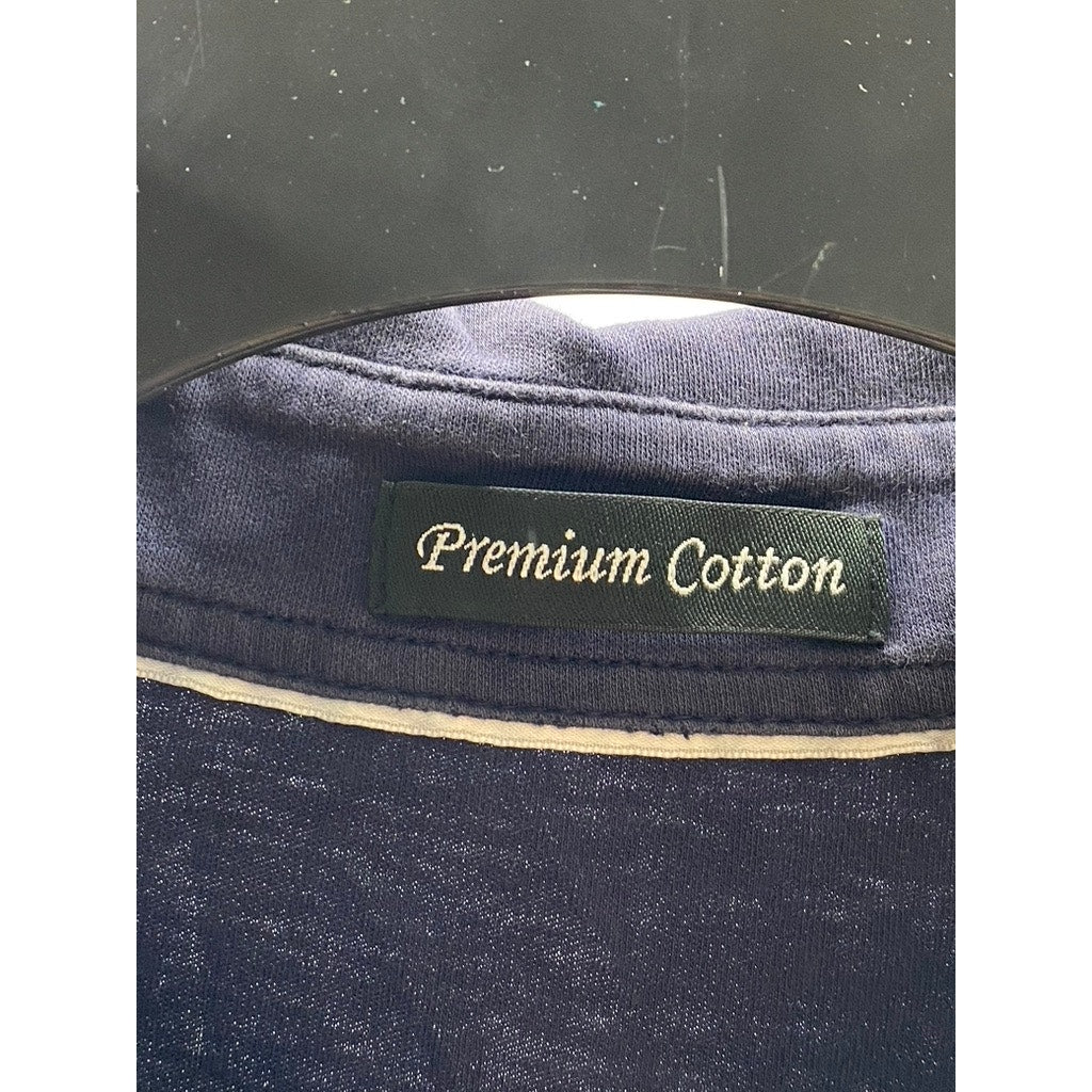 UNIQLO Men's Navy Blue Premium Cotton Short Sleeve Polo Shirt SZ S