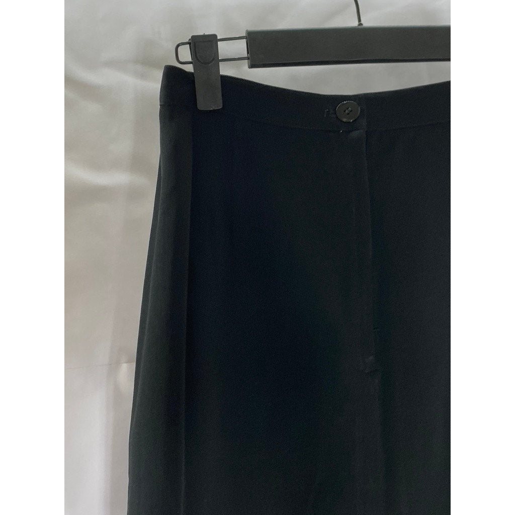 UNBRANDED Women's Black Solid Wool Straight Knee Length Skirt SZ 8