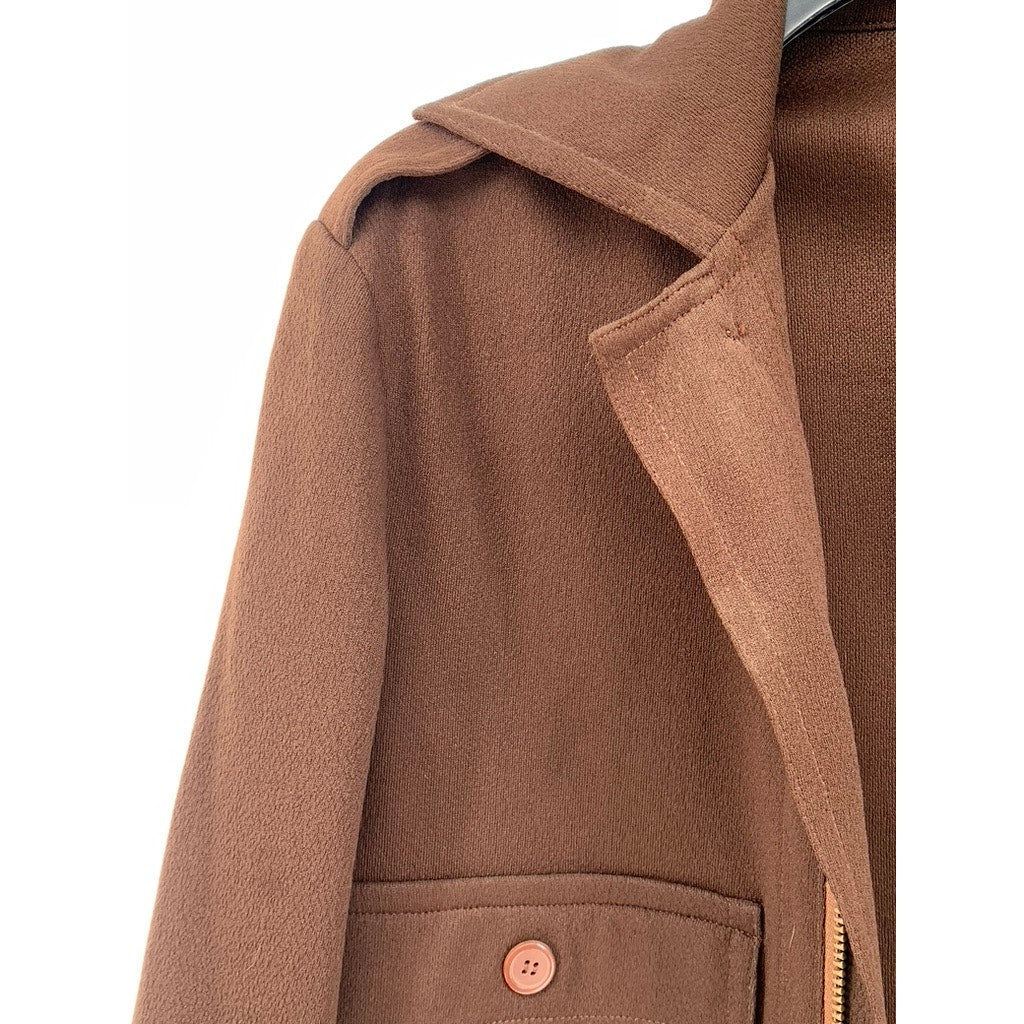 UNBRANDED Women's Brown Vintage Zip-Up Jacket SZ S
