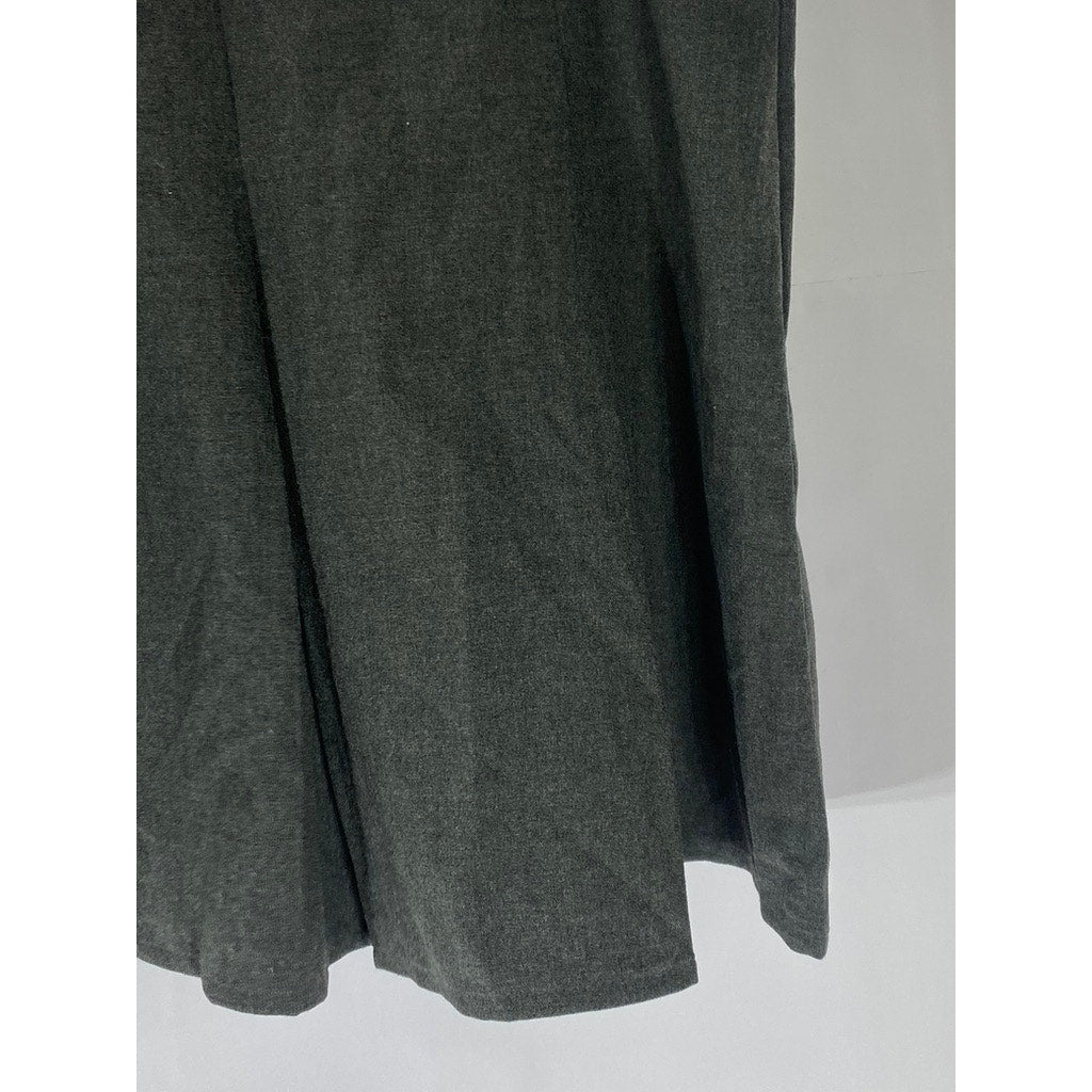 LC WAIKIKI Women's Dark Gray Side-Zip Regular-Fit Pleated Mini Skirt SZ2XL(US12)