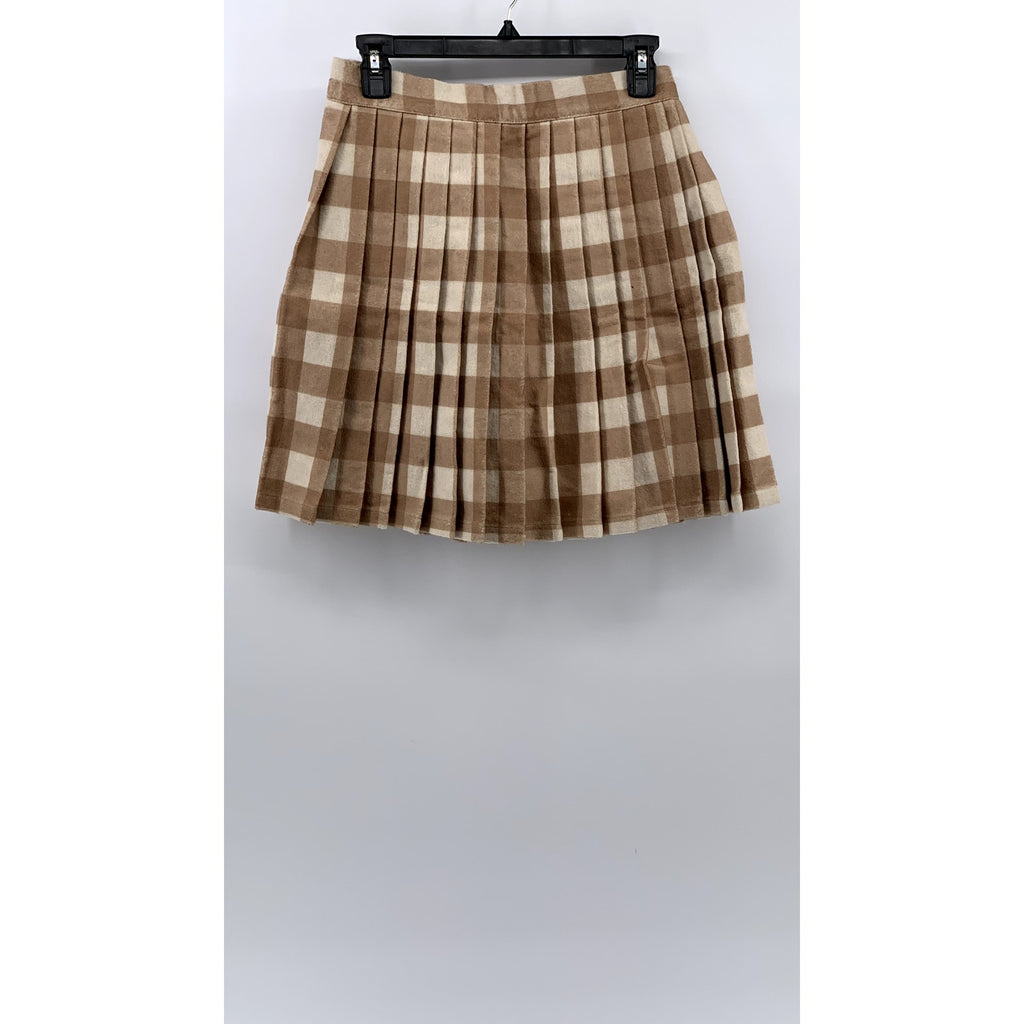 LISA SAYS GAH Women's Brown Plaid Rory Mini Skirt SZ S