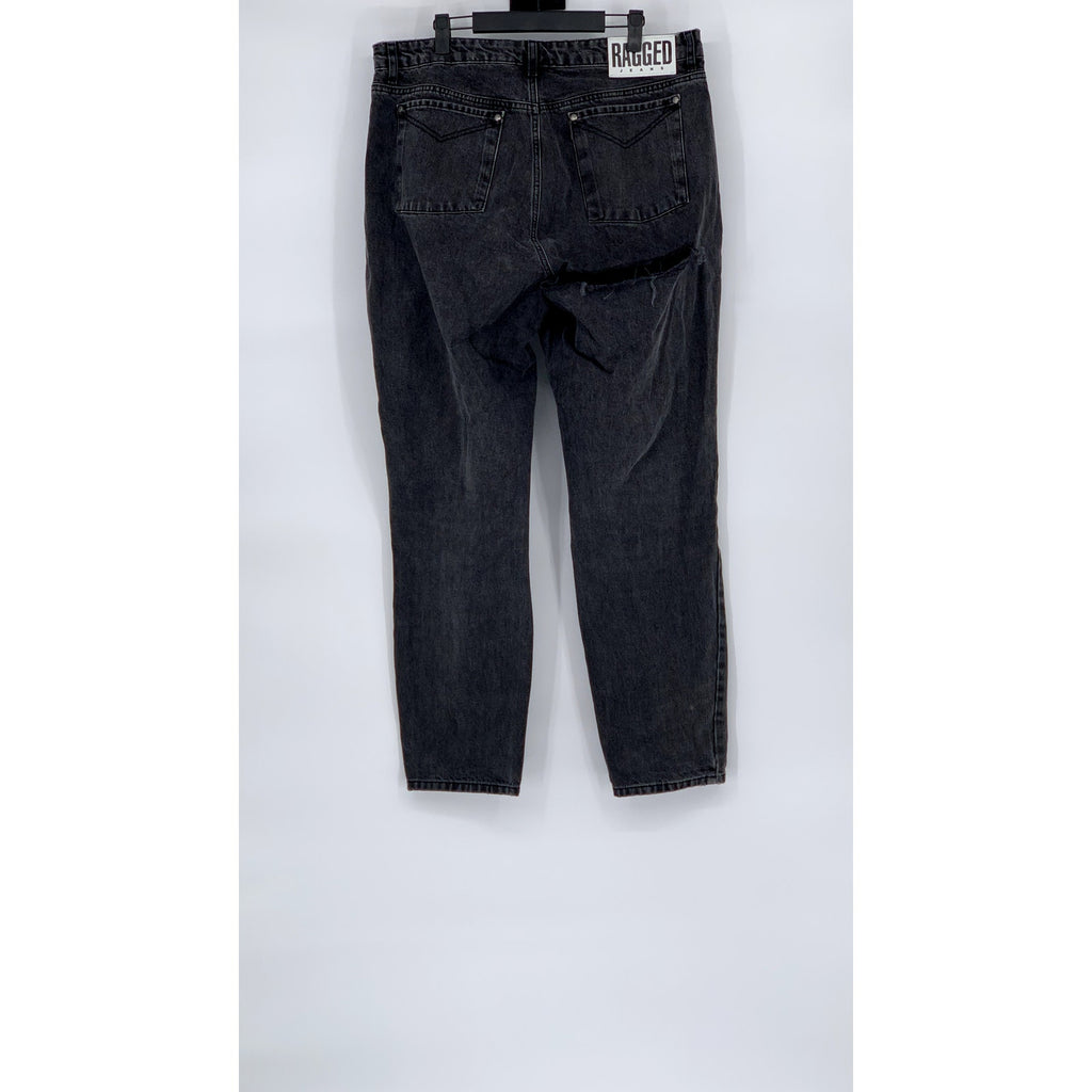 RAGGED Women’s Black Butt-Cut Straight-Leg Five-Pocket Denim Jeans SZ 36(US4)