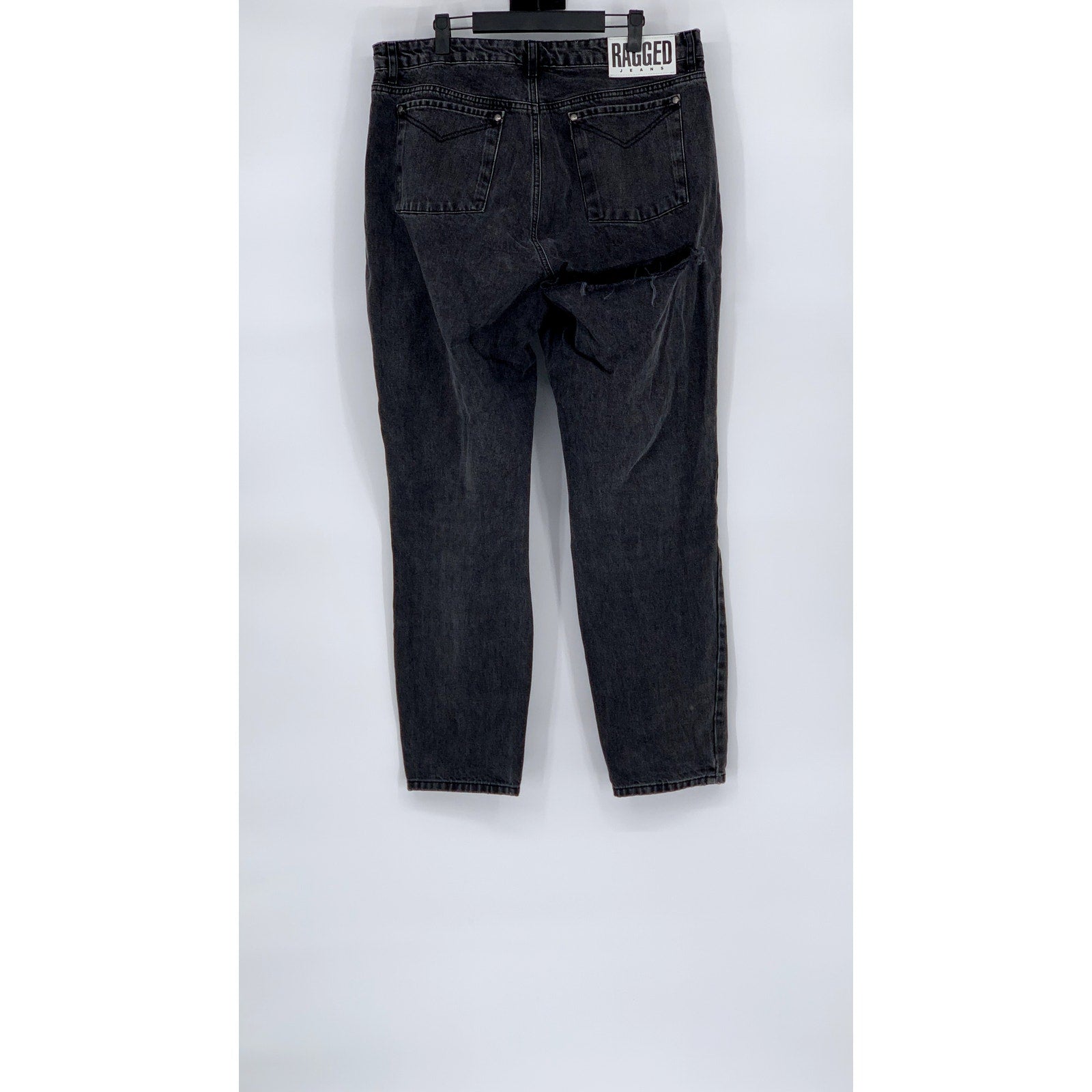 RAGGED Women’s Black Butt-Cut Straight-Leg Five-Pocket Denim Jeans SZ 36(US4)