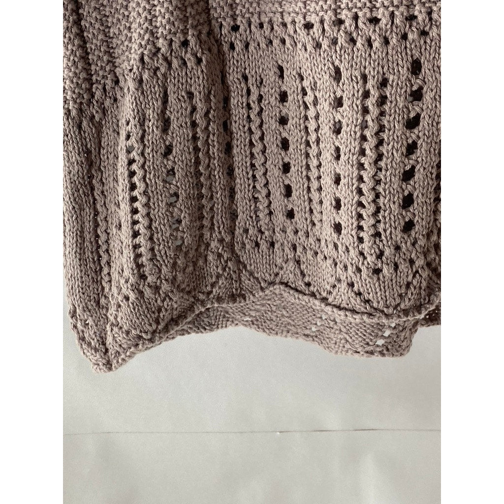 URBAN HERRITAGE Women's Gray Crochet Knit V-Neck Spaghetti Strap Tank Top SZ M