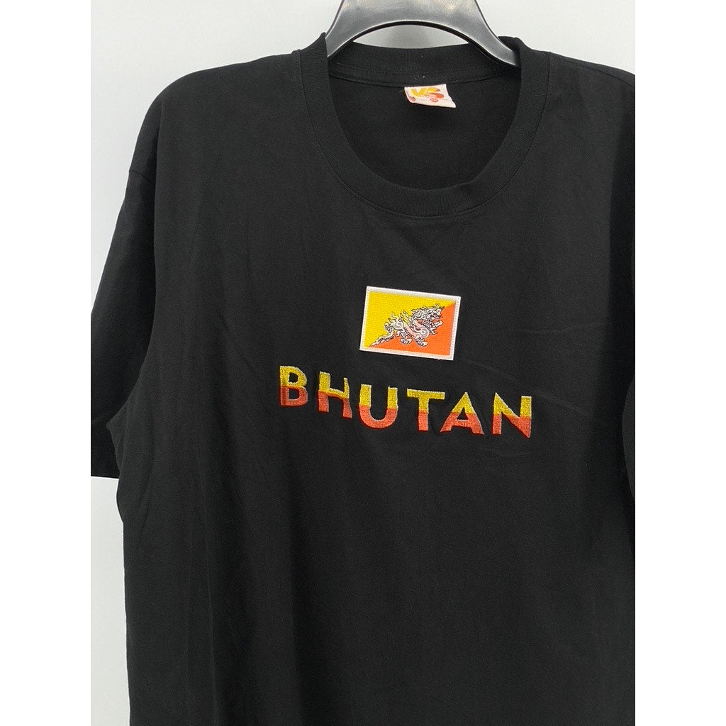 KS MADE IN BHUTAN Men’s Black Logo Crewneck Casual Short Sleeve T-Shirt SZ 2XL