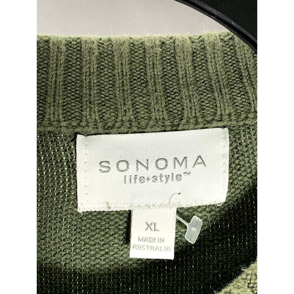 SONOMA LIFE+STYLE Men's Dark Green Knit Crewneck Pullover Sweater SZ XL
