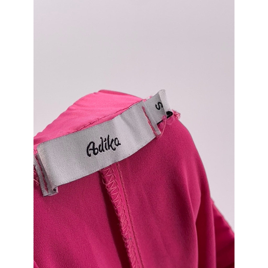 ADIKA Women's Fuchsia Pink Wide-Leg High-Rise Dress Up Pant SZ S