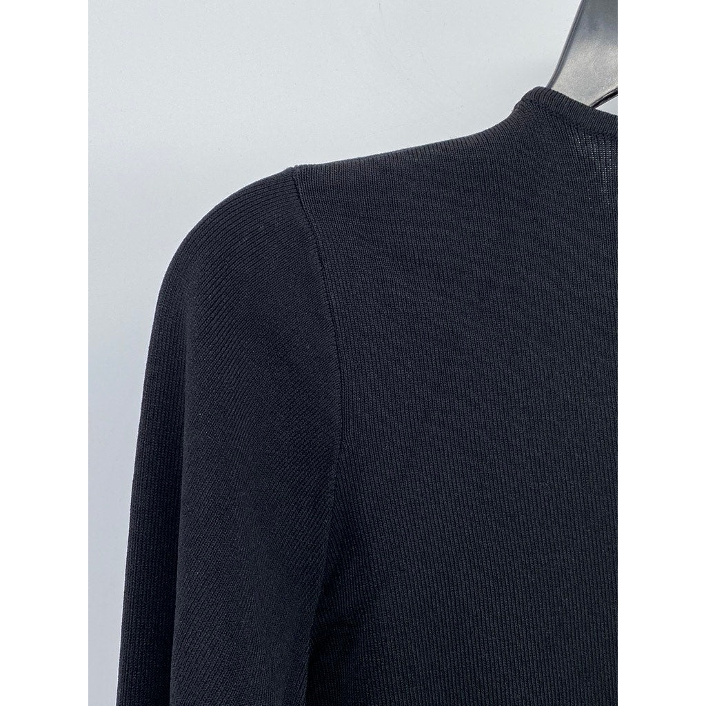 UNBRANDED Women’s Black Soft Knit Crewneck Long Sleeve Pullover Sweater SZ S