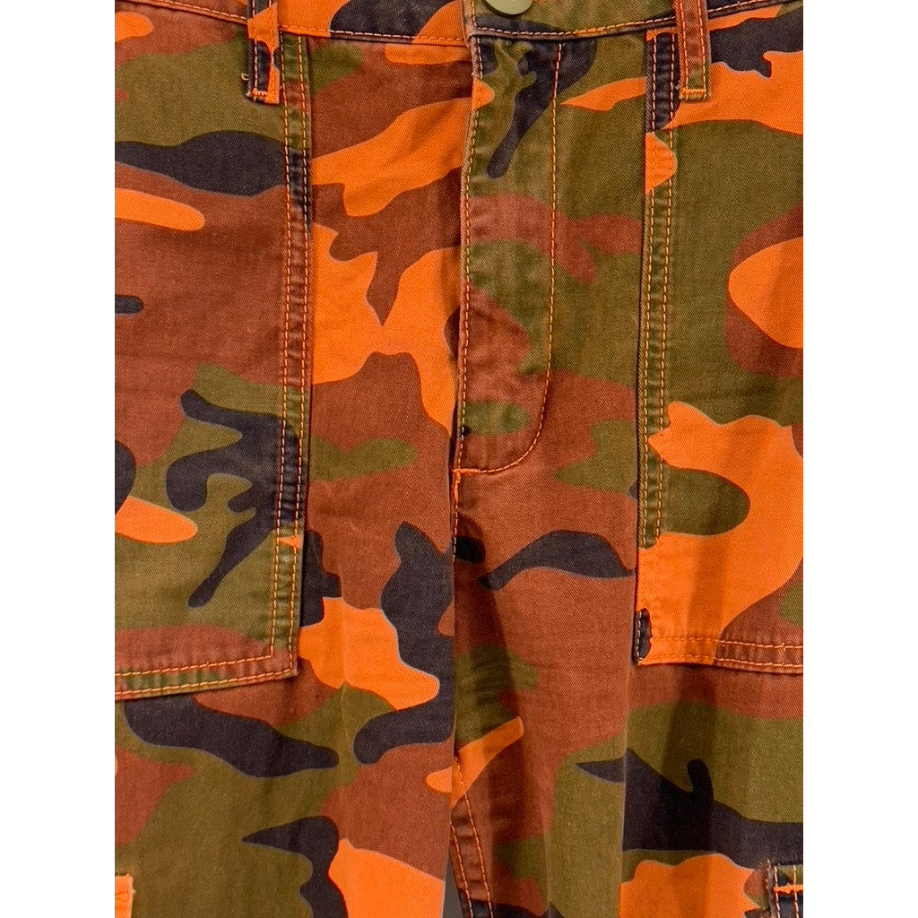 URBAN OUTFITTERS Women's Orange Camo Relaxed-Fit Pants SZ 4