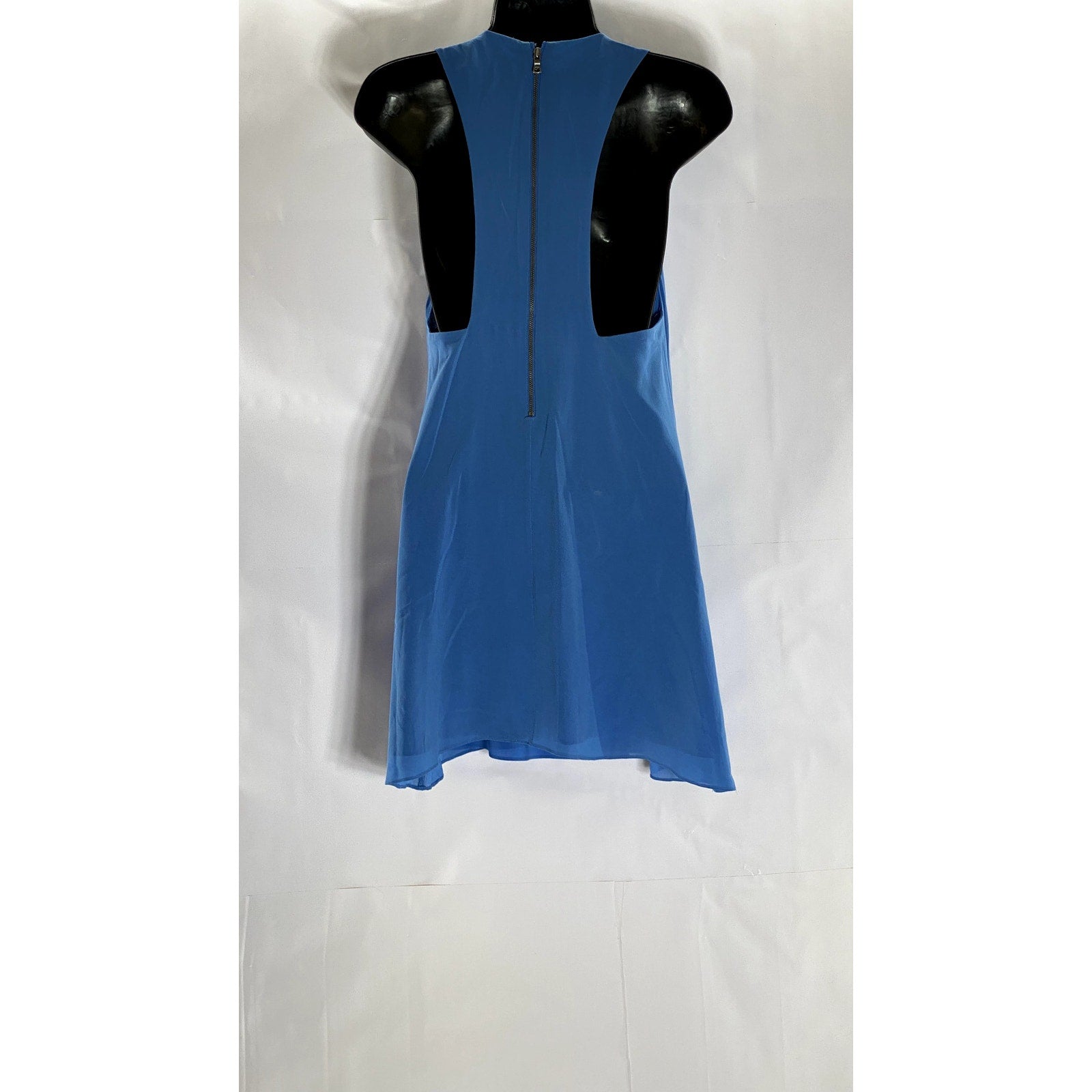 ALICE+OLIVIA Women's Blue Fletcher Low Racerback A-Line Mini Dress SZ XS