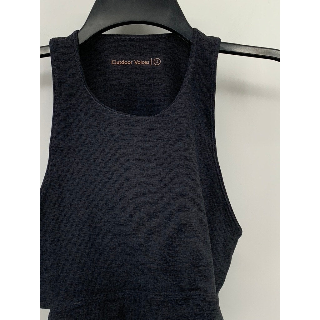 OUTDOOR VOICES Women's Black Cutout Cropped Tank Top SZ XS