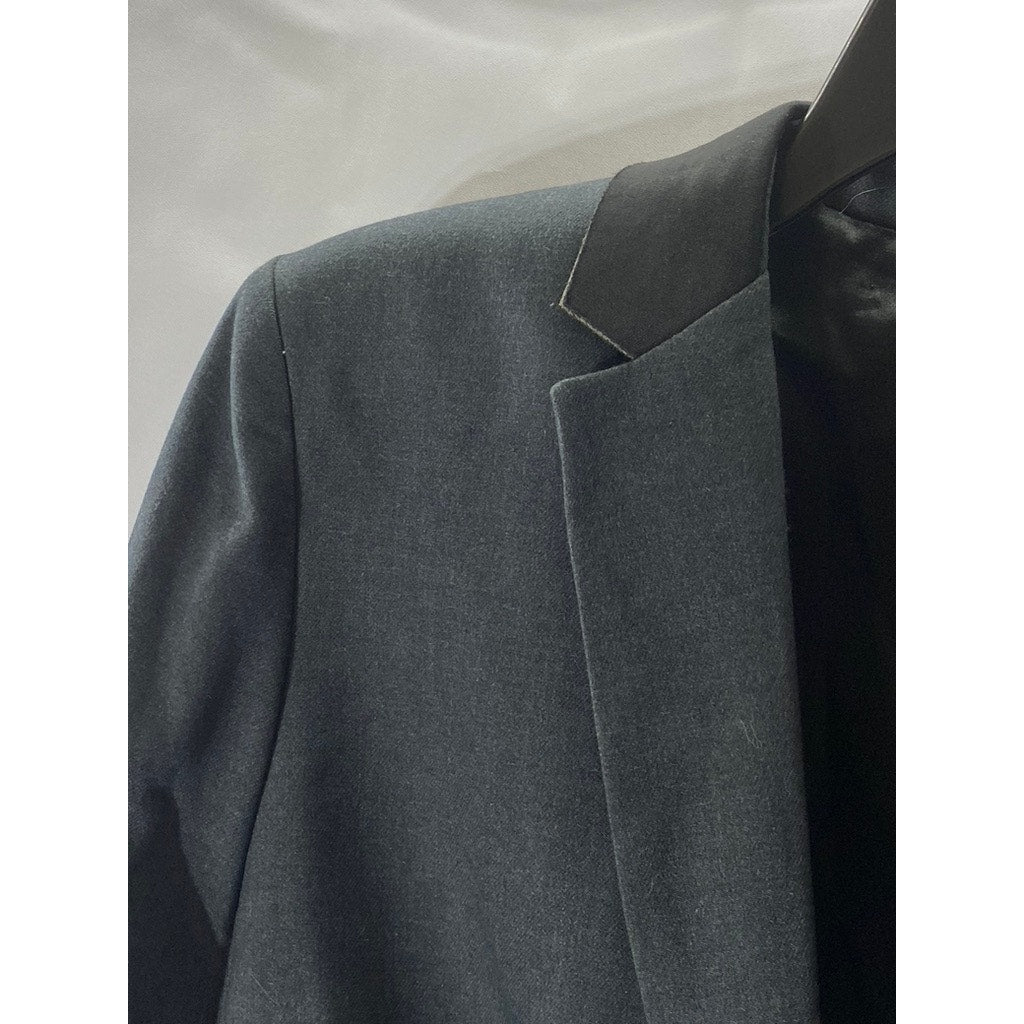 T. TAHARI Women's Dark Gray Single Closure Notch Collar Blazer SZ 8
