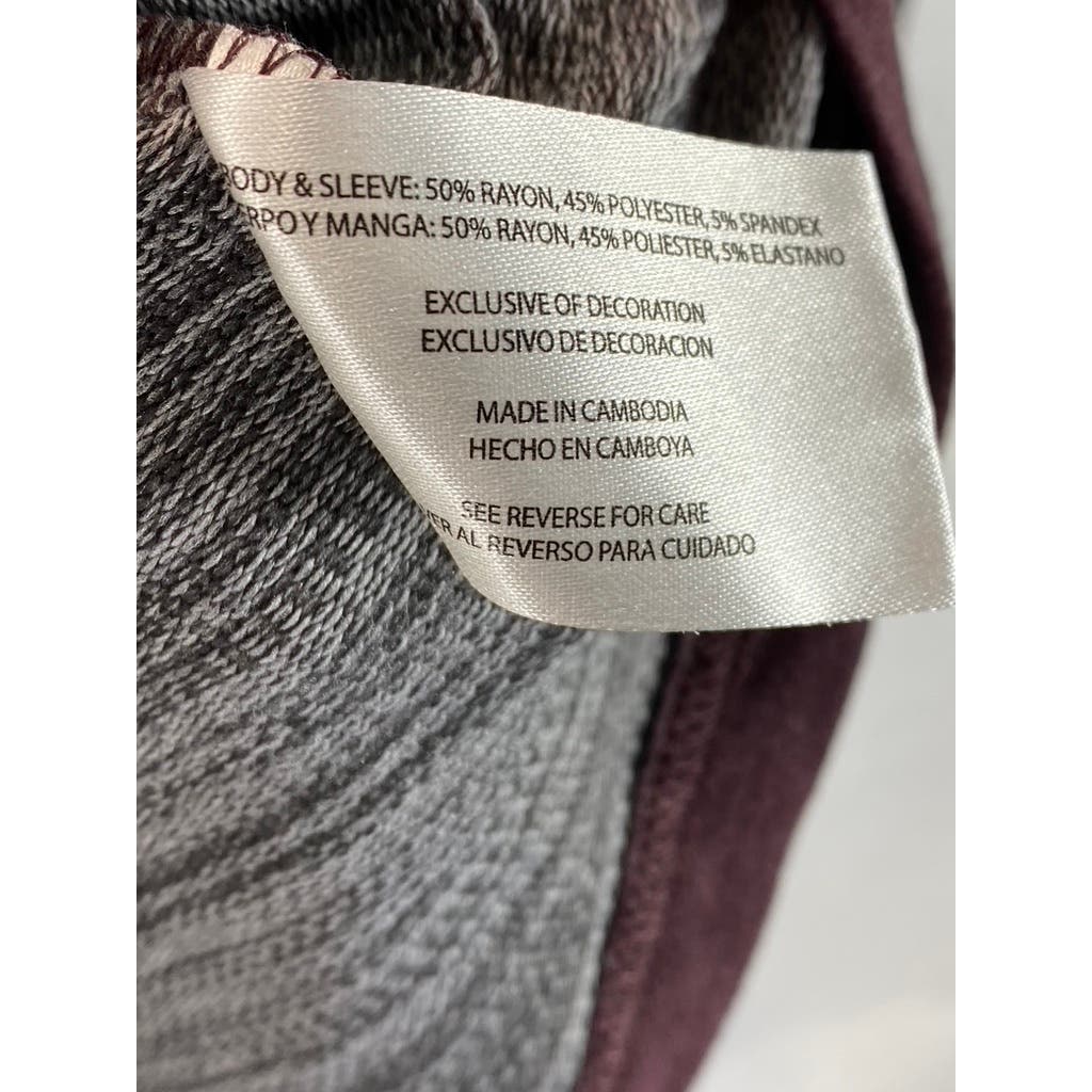 ORVIS Men's Burgundy/Black Crewneck Colorblock Raglan Long Sleeve T-Shirt SZ L