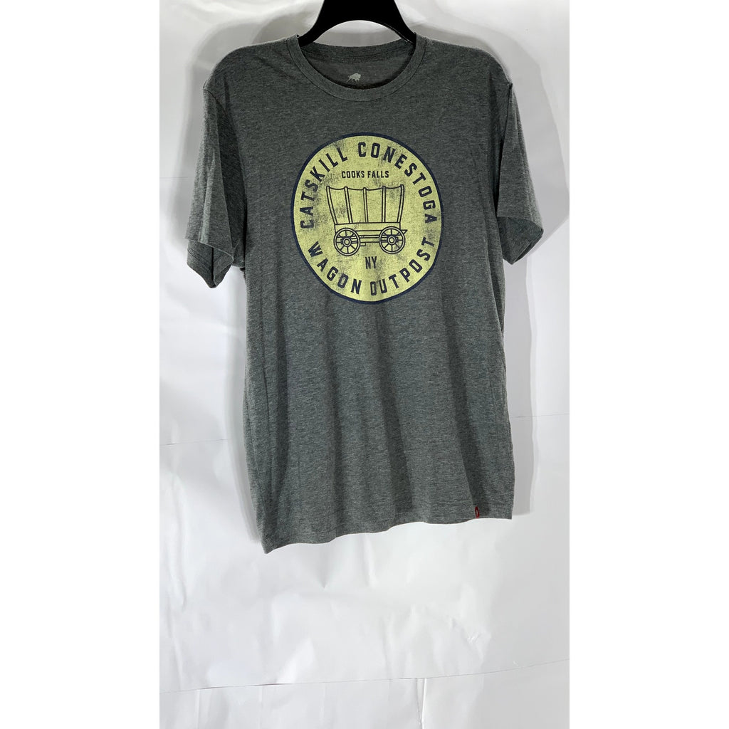 SPORTIQE APPAREL CO. Men's Gray Wagon Outpost Graphic Crewneck T-Shirt SZ M