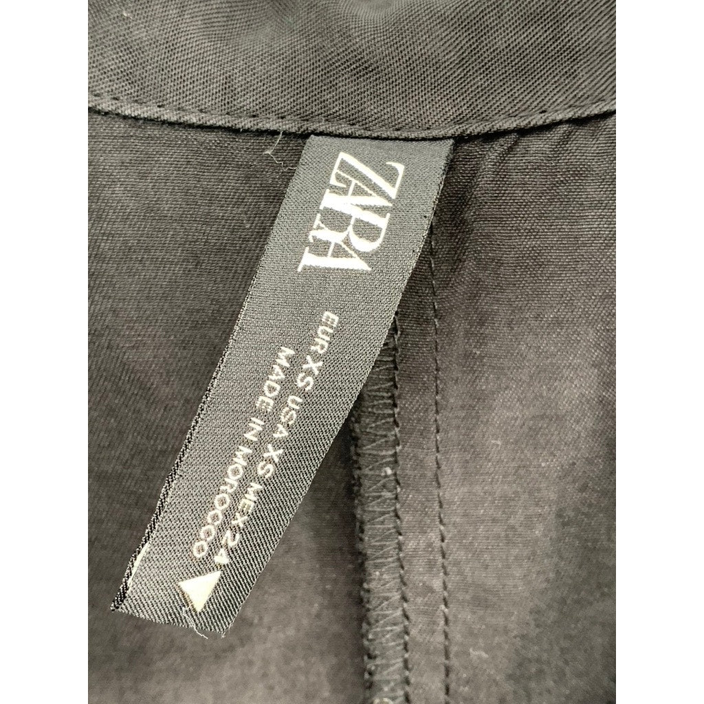 ZARA Women's Black Flowey Short Sleeve Jumpsuit SZ XS