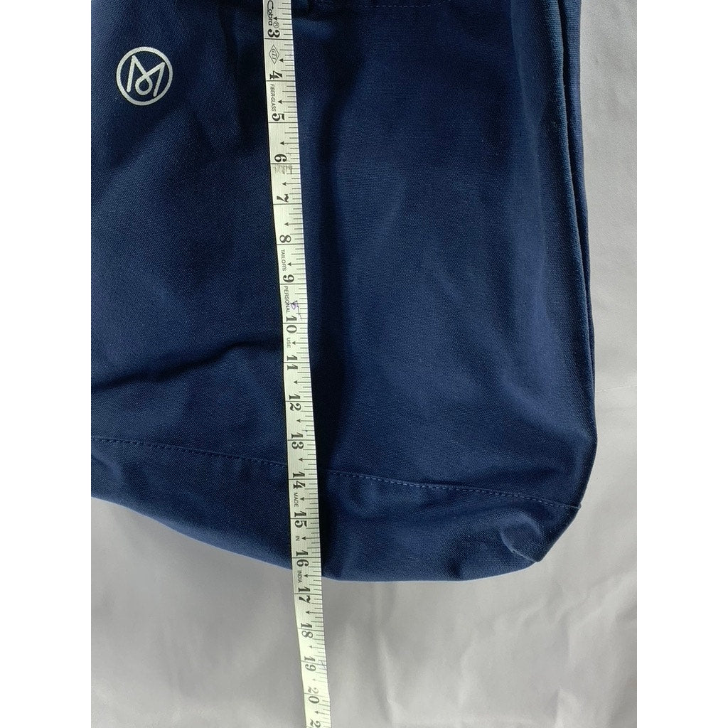 MONACLE Unisex Navy Blue Logo Snap-Button Canvas Shoulder/Handbag