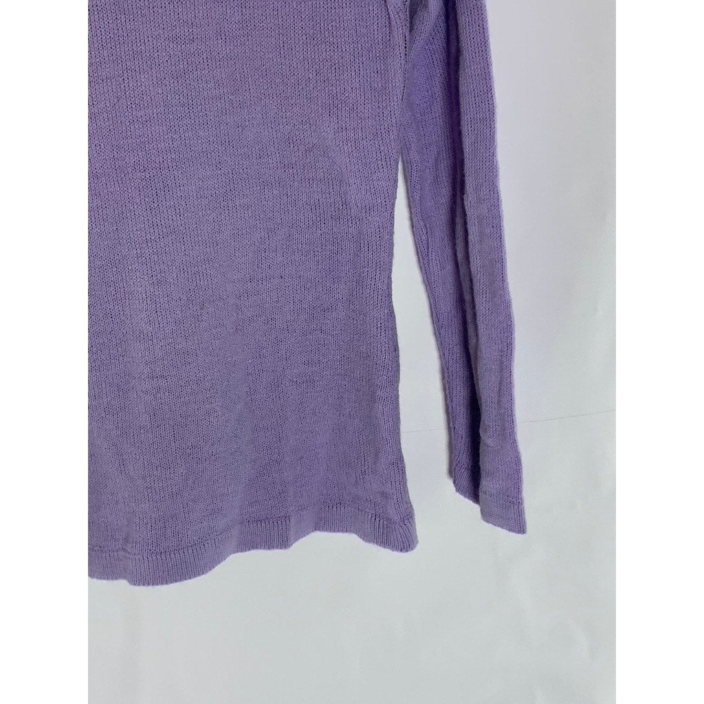 BOOHOO Women's Purple Knit Crewneck Girl Gang Logo Pullover Sweater SZ S/M