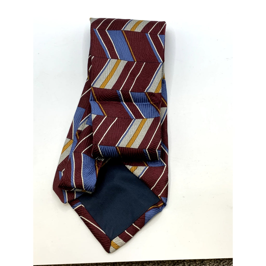 GJ CAHN Men's Vintage Silk Abstract Geometric Pattern Mixed Color Tie