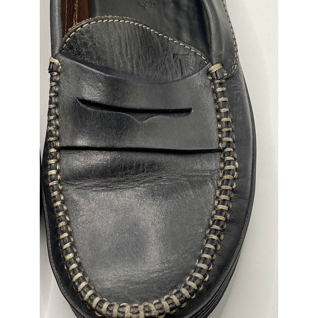 TOD'S Men's Black Vibram Leather Slip-On Loafers SZ 9.5