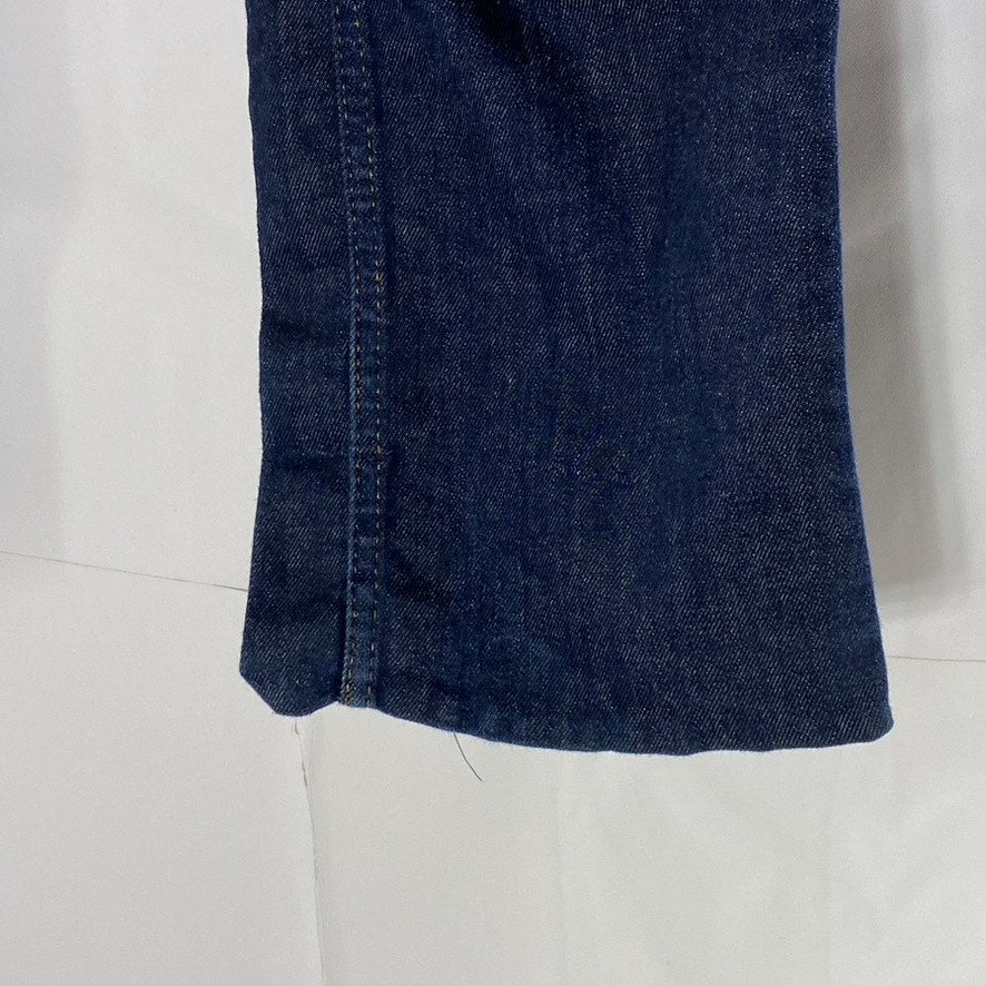ZARA Women's Dark Blue Denim Mid-Rise Straight-Leg Five-Pocket Jeans SZ 8