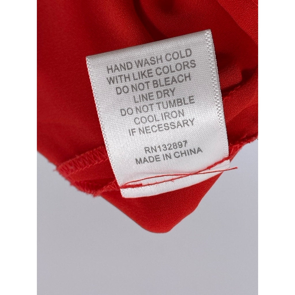ROSE & OLIVE Women's Red Scoop-Neck Sleeveless Hi-Low Tank Top SZ S