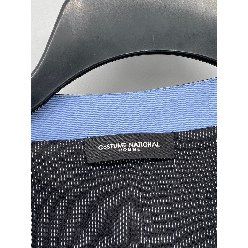 CUSTOME NATIONAL Men's Light Blue Wool Five-Button Adjustable Suit Vest SZ 48