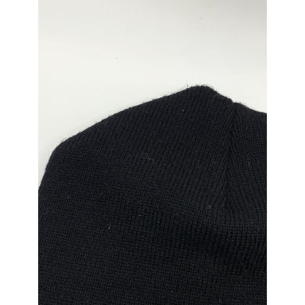 UNBRANDED Men's Black Knit Patch Logo Cuffed Beanie SZ OS