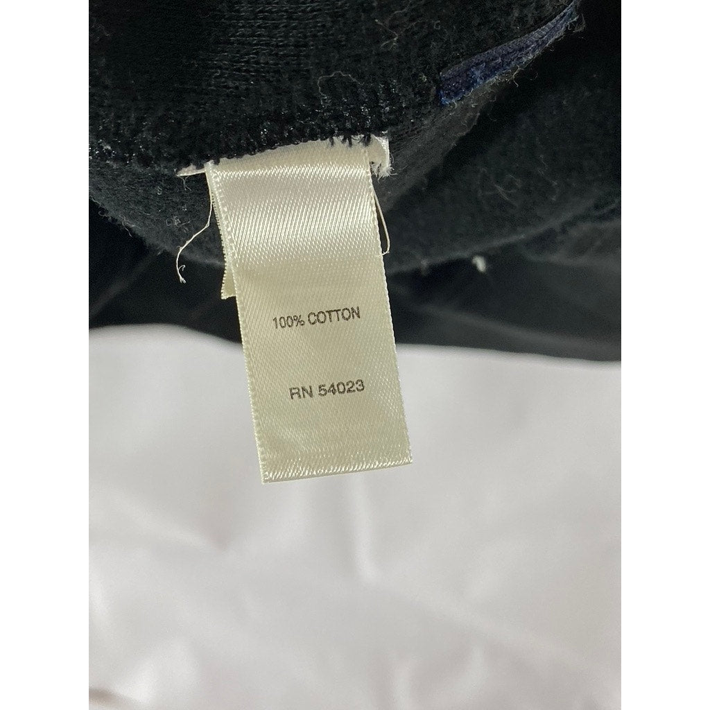 BANANA REPUBLIC Men's Black Rib Stand Collar Zip-Up Long Sleeve Sweater SZ L