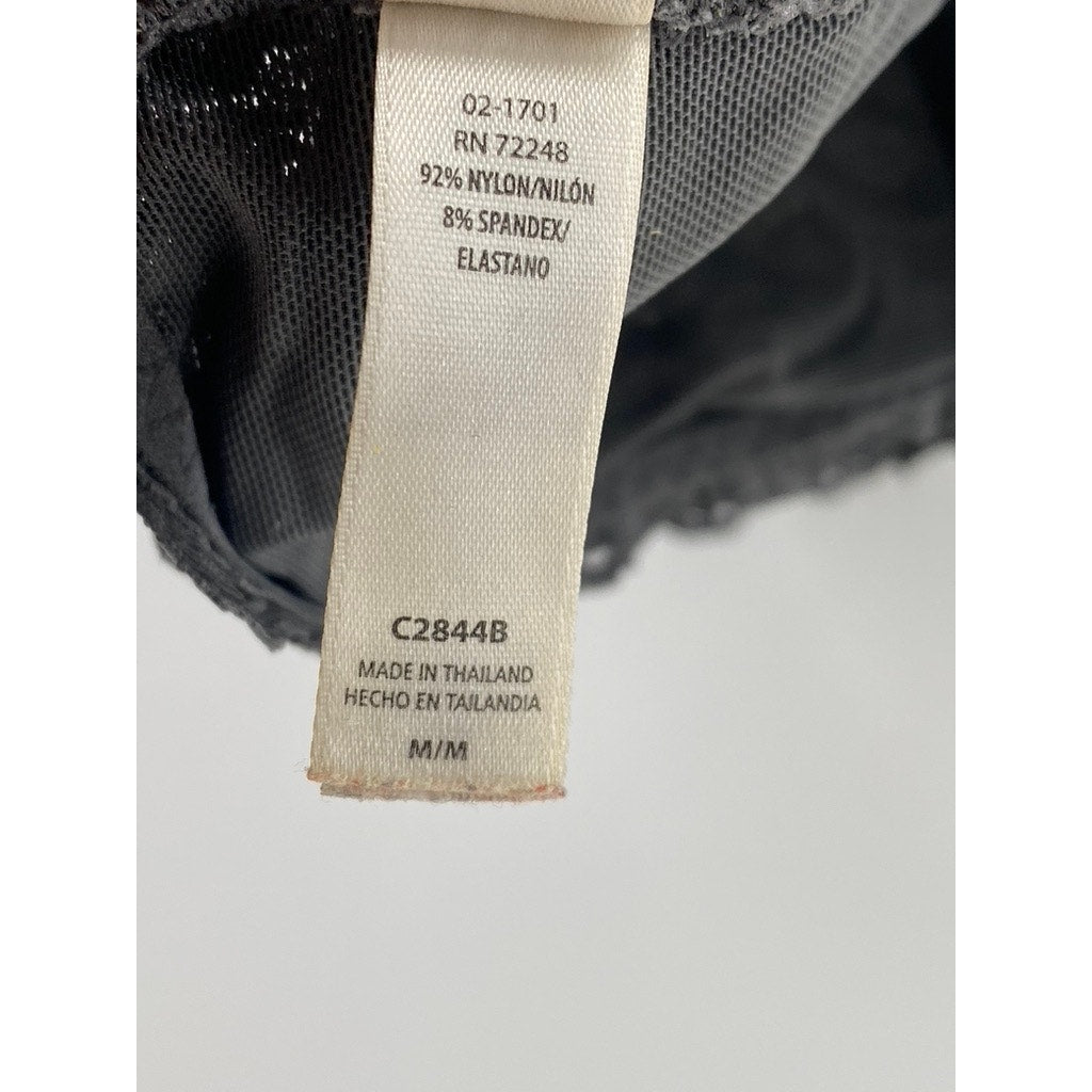 FELINA Lingerie Women's Charcoal Lace-Mesh Racerback V-Neck Bralette SZ M