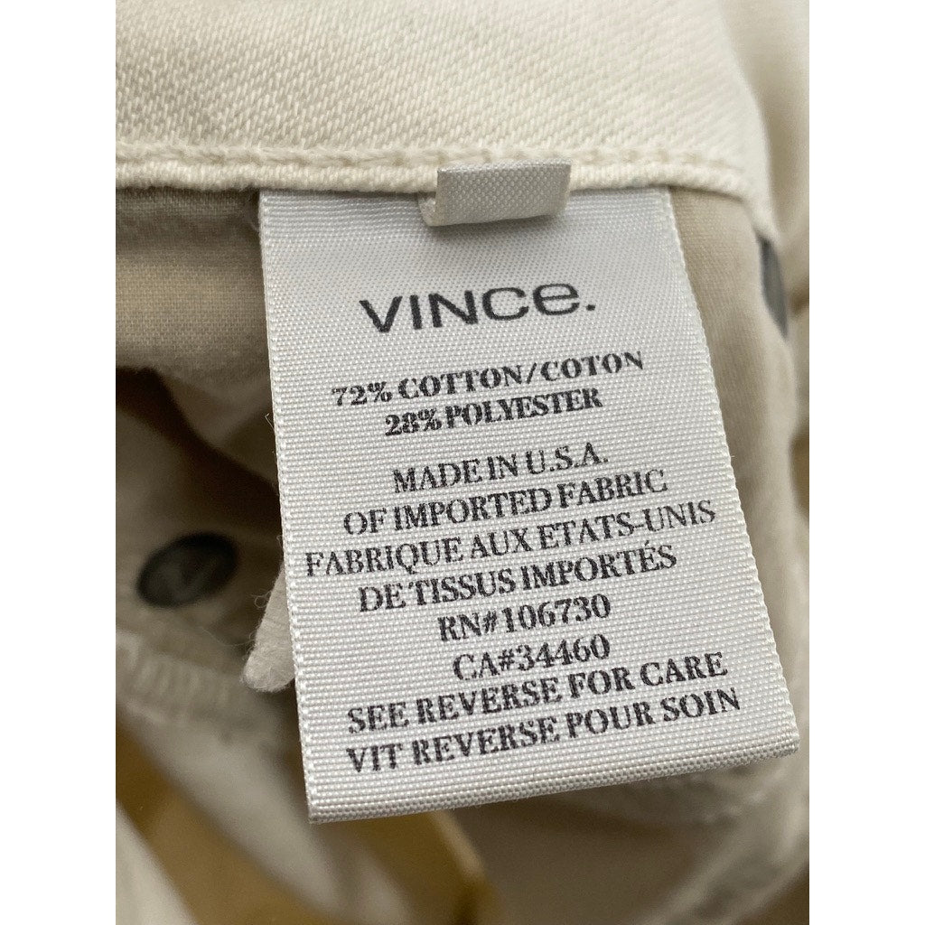 VINCE. Women's White Denim Five-Pocket Bermuda Shorts SZ 24