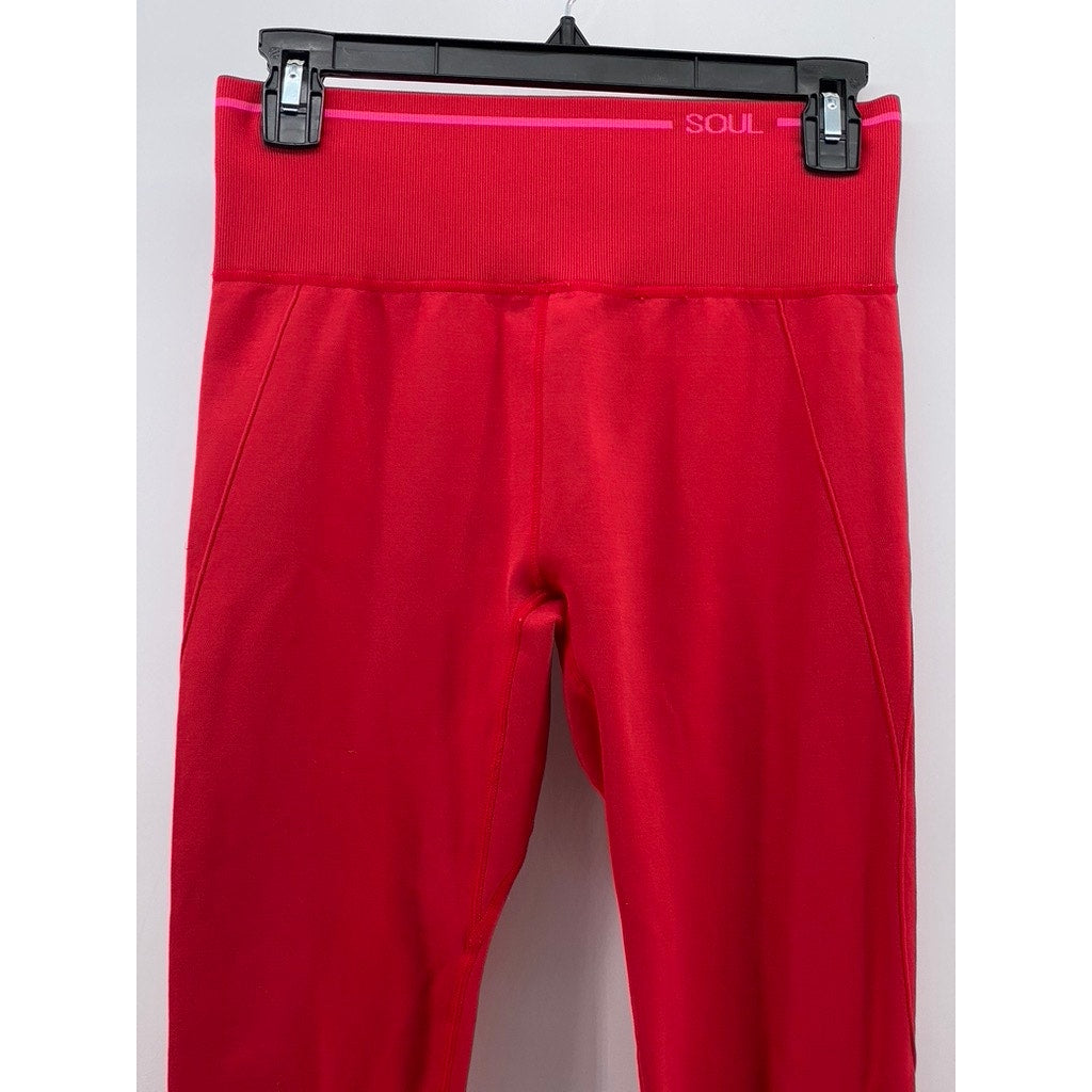 SOUL Women's Red-Pink Pull-On Stretch Leggings SZ M