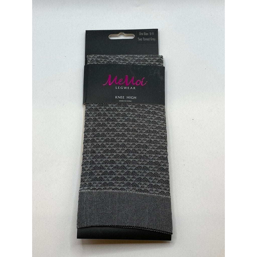 MEMOI Women's Two-Toned Gray Knit Knee High Socks SZ OS
