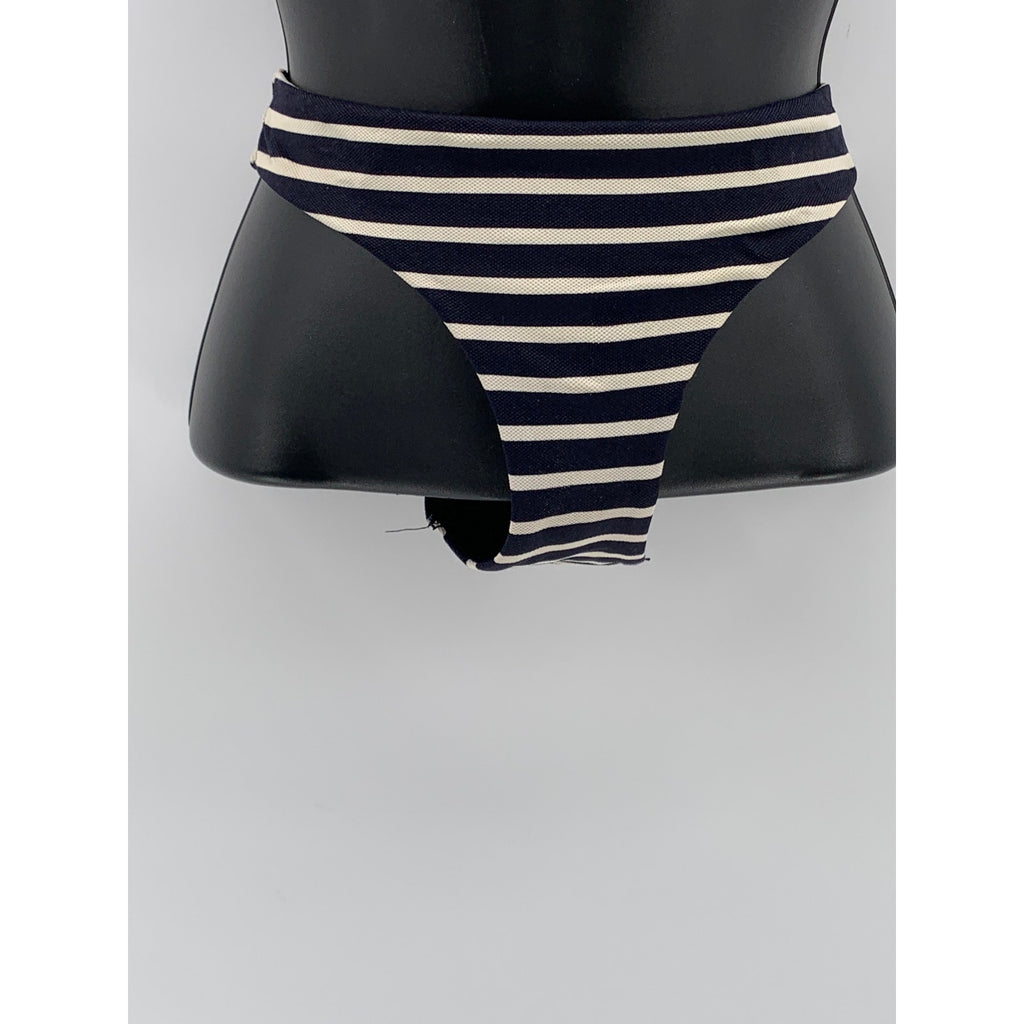 COS Women’s Navy-White Striped 2pc V-Neck Swimsuit SZ 4