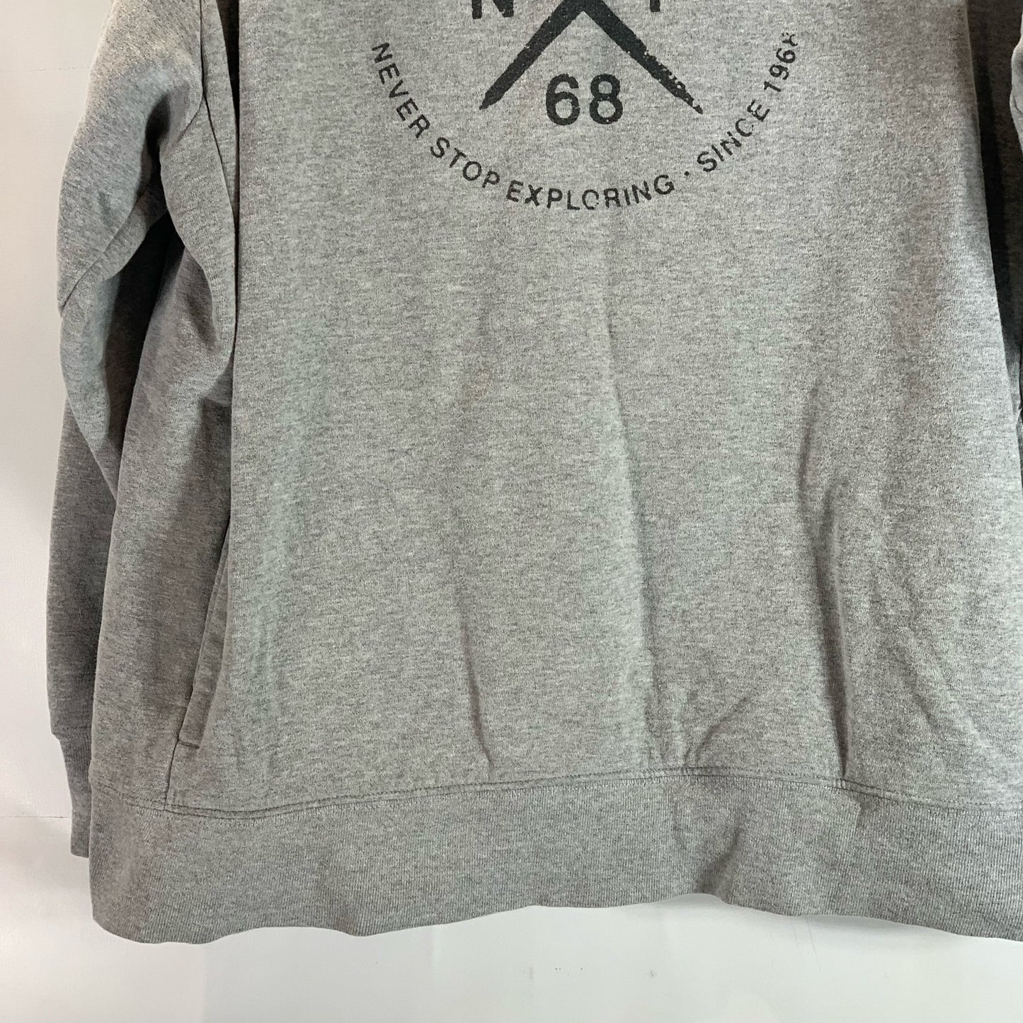 THE NORTH FACE Men's Gray Round Logo Graphic Pullover Hoodie SZ XL