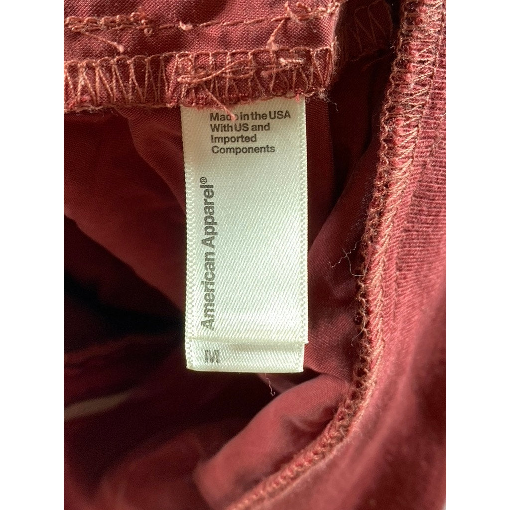 AMERICAN APPAREL Women's Burgundy-Red Zip-Up Bomber Jacket SZ M