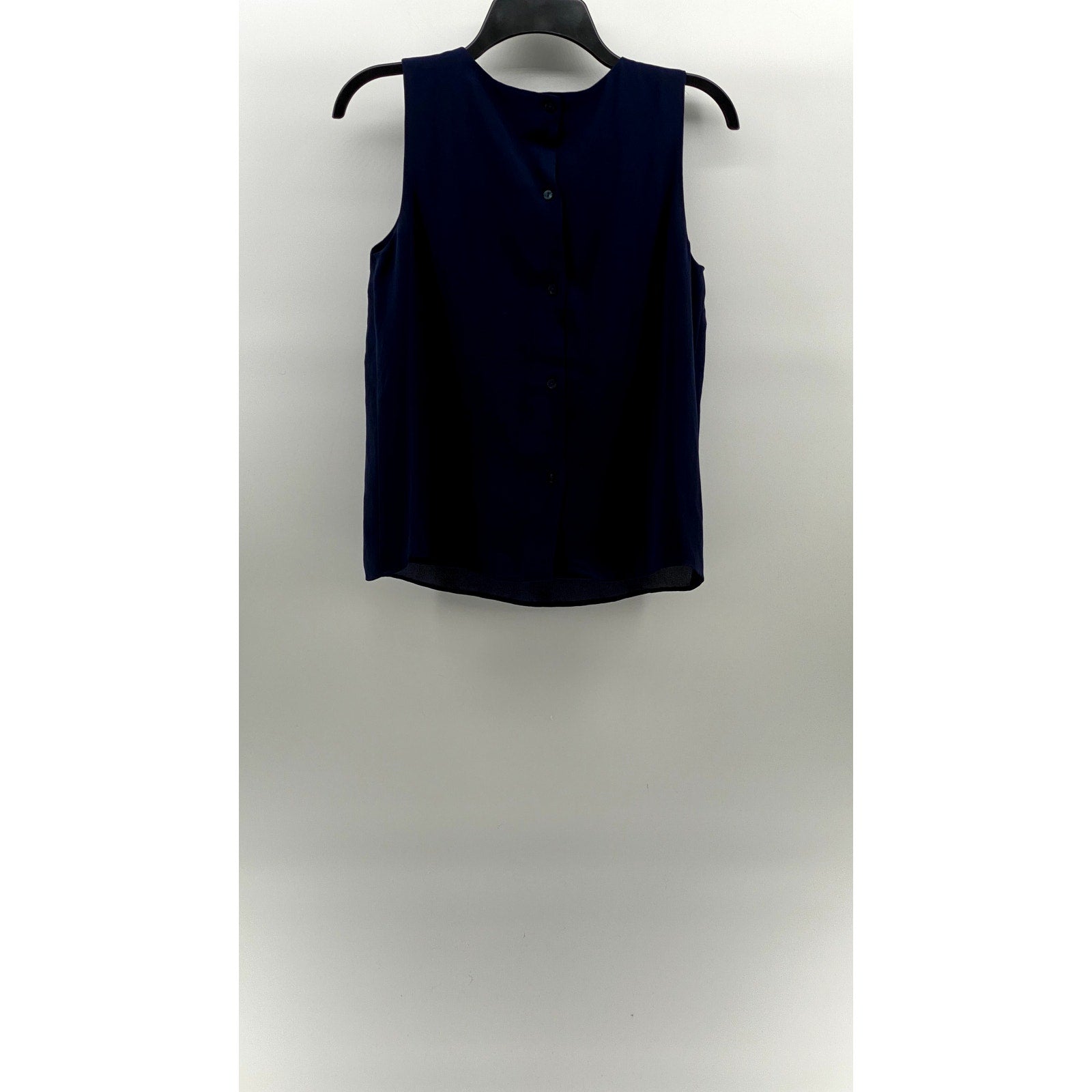 BANANA REPUBLIC Women's Maritime Blue Crewneck Sleeveless Button-Back Top SZ XS