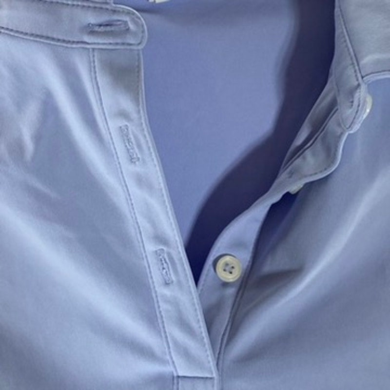 90 DEGREE By REFLEX Women's Light Blue Short Sleeve Cropped Tennis Polo Top SZ L