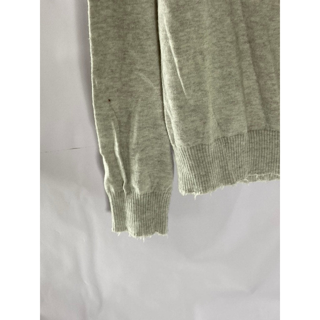 DIFFUSION By MINNIE ROSE Women's Gray Cotton/Cashmere Distressed Sweater SZ M