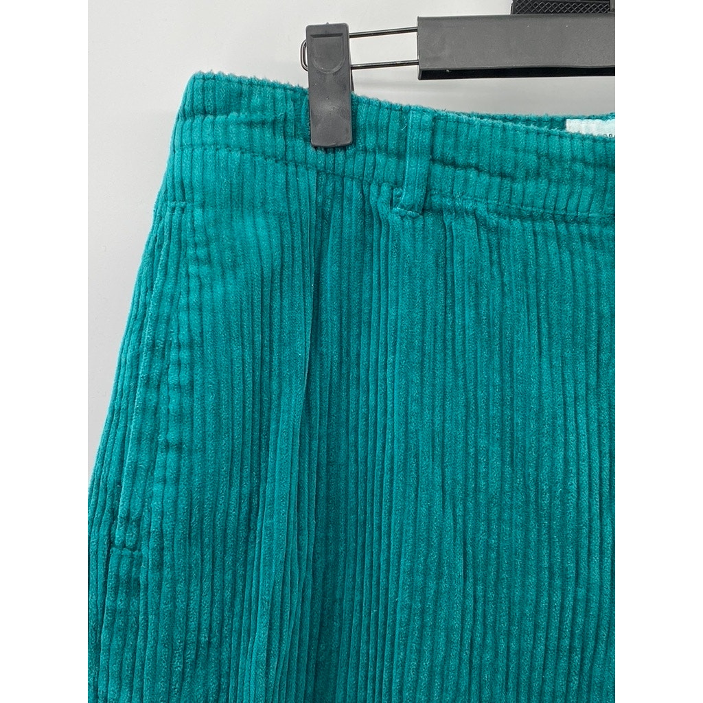 URBAN OUTFITTER Women's Emerald Green Corduroy Straight-Leg Cropped Pant SZ 32