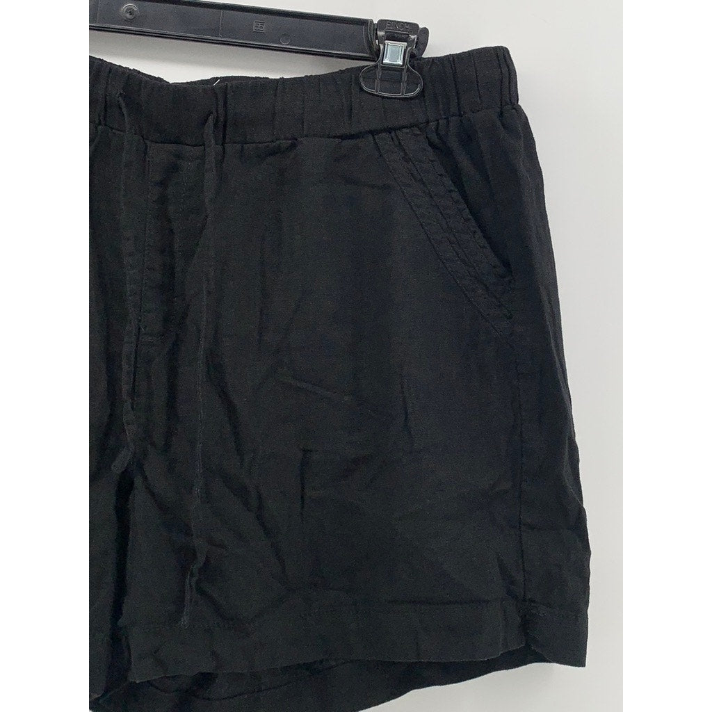 BRIGGS Women's Black Linen Blend Casual Shorts SZ XL
