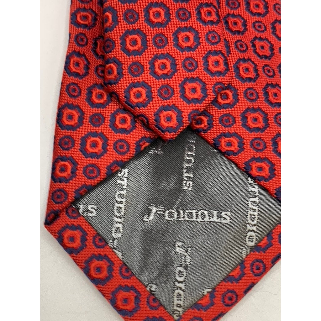 STUDIO-L Men's Red Printed Microfabric Tie SZ OS