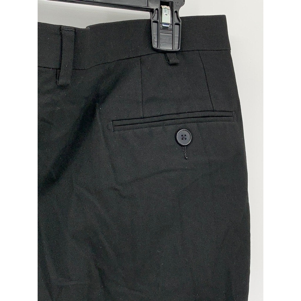 CALVIN KLEIN Men's Black Solid Straight-Leg Flat Front Regular-Fit Pants SZ38X30