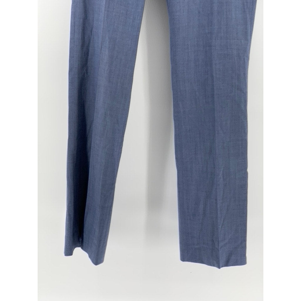 BANANA REPUBLIC Women's Blue Wool-Blend Logan Straight Leg Flat Front Pants SZ 2