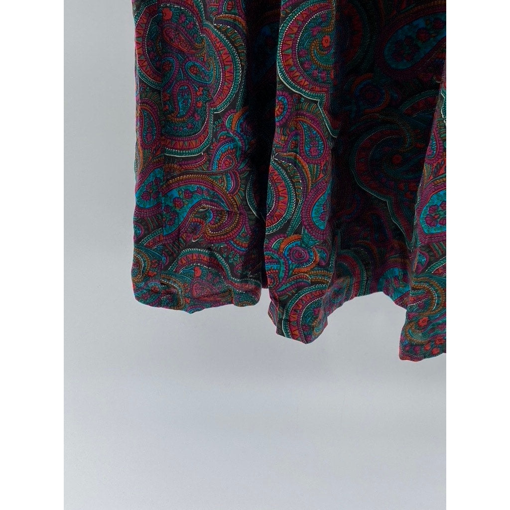 WHITNEY BROOKS Women’s Multicolor Paisley Print  Pleated A-Line Skirt SZ 12