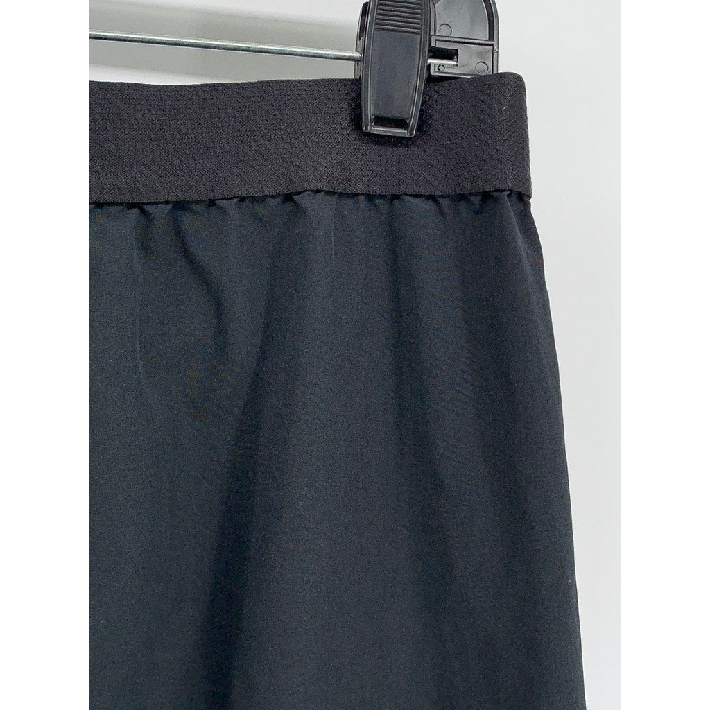 UNDER ARMOUR Women's Black Solid High-Rise Casual Loose Fit Pants SZ M